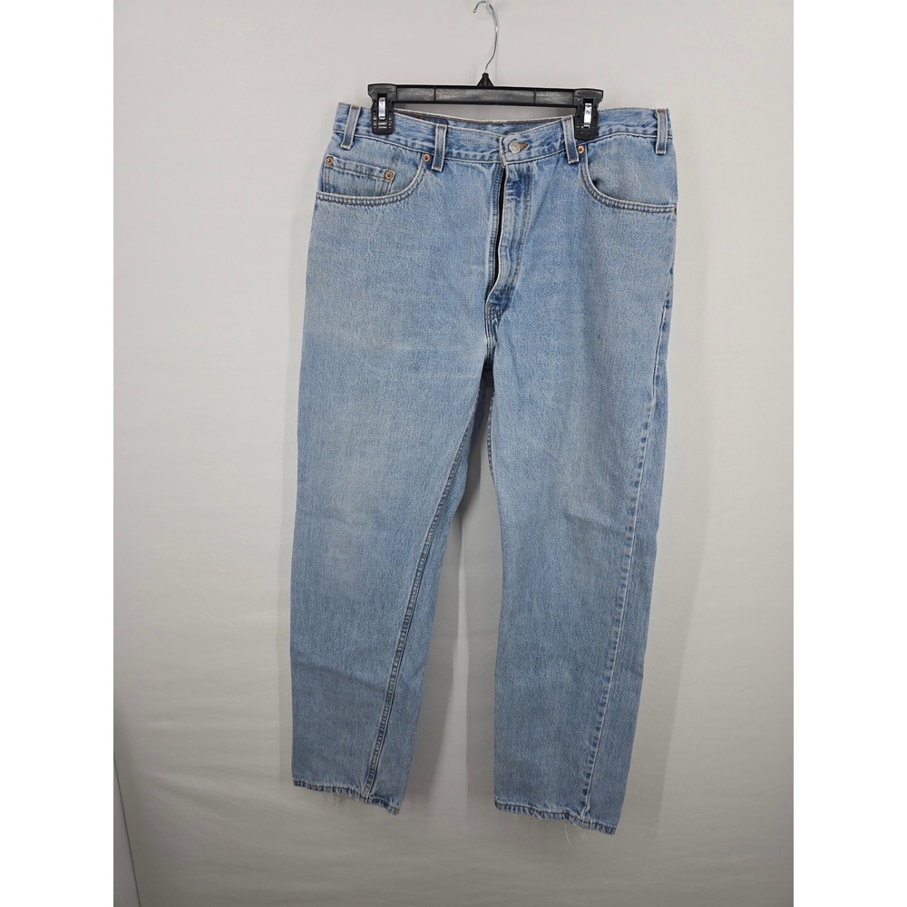 Levis 505 Regular Fit Straight Leg‎ Jeans Light Wash Made in USA Mens 38x32